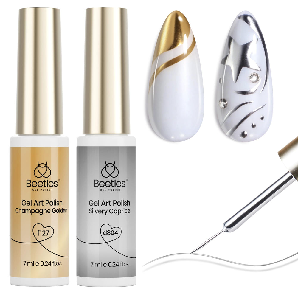 Beetles Gel Liner métallique Or, effet chrome brillant pour contours nets et designs.