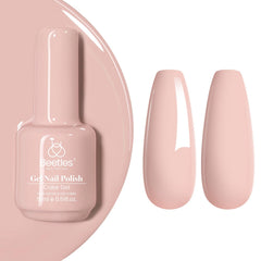 Beetles Nude Gel: bouteille rose clair, tenue durable pour vos ongles.