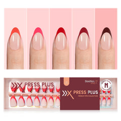 Beetles: ongles adhésifs rouge à pointe française Saint-Valentin pour un look rapide