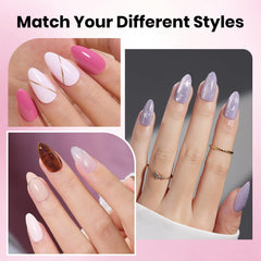 Beetles Ongles faux 12 tailles transparents, bords fins adaptés