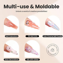 Beetsles Gel: neigeux cone décoré avec strass et perles pour brillance.