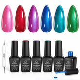 Beetles Pearl Gel vernis rose rayures : fini brillant et texture unique sur ongles