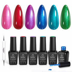 Beetles Pearl Gel vernis rose rayures : fini brillant et texture unique sur ongles