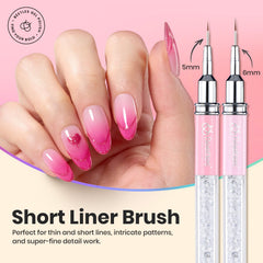 Beetles Gel Polish pinceau liner 11 mm pour contours fluides et motifs délicats.