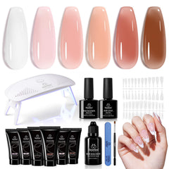 Beetles Poly Nail Gel Kit – 6 couleurs nude, extension durable