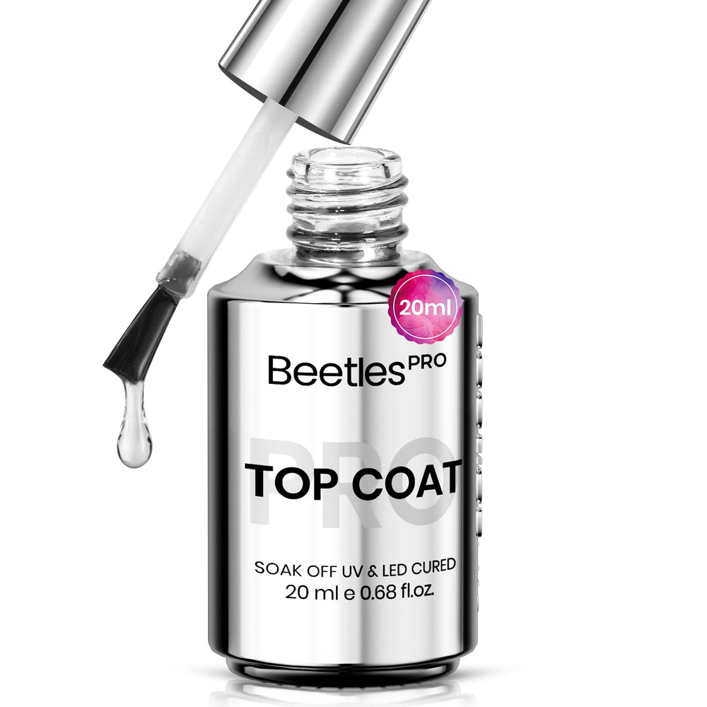Beetles Pro Gel: Couche supérieure en gel, Bouteille 20ml, fini brillant longuement.