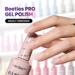 Beetles Pro Gel Polish Mildly Obsessed, teint rose lait, rendu uniforme pour usage quotidien.