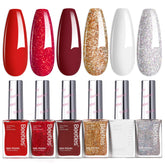 Beetles coffret vernis rouge bordeaux étincelants, idéal pour des looks festifs.