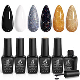 Beetles Gel Vernis : ensemble de 6 couleurs scintillantes pour une manucure durable.