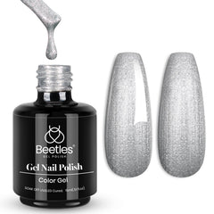 Beetles Silver Gel Polish, effet coquillage pour une brillance durable.