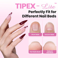 Beetles Tipex Lite Kit avec 192 embouts d’ongles pour diverses longueurs.