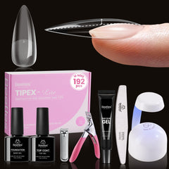 Beetles Tipex Lite Kit montrant les embouts stiletto apex pour une forme naturelle.