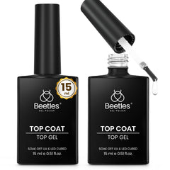 Beetles Top Coat Gel offre une finition brillant sans essuyage pour une manucure durable