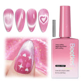 Beetles tourbillon-sucre rose œil-de-chat vernis pour une manucure glamour.