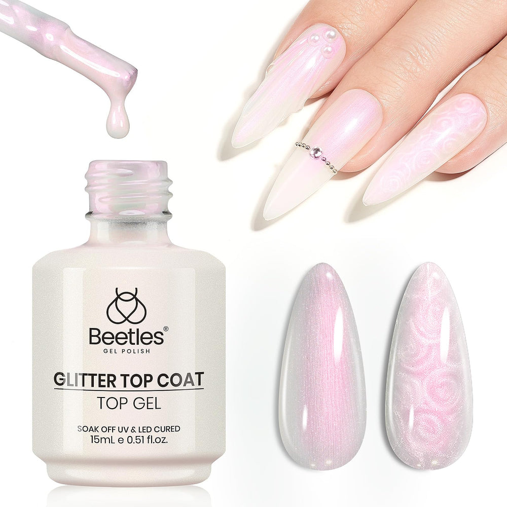 Beetles Vernis Gel 2 en 1 avec paillettes iridescentes pour brillance éclatante