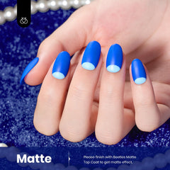 Beetles Vernis Gel Bleu boite élégante pour rangement et transport.
