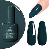 Beetles vernis gel bleu sarcelle foncé, brillance durable pour une manucure longue durée.