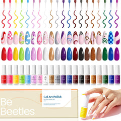 Beetles vernis gel : pinceau fin pour traits précis sur chaque ongle.
