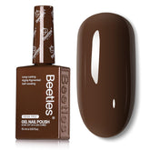 Beetles Gel Polish brun foncé 15ml, rendu brillant durable pour manucure.