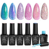Beetles Gel Polish Chameleon avec paillettes, brillance diamant en macro