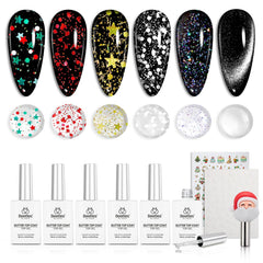 Beetles vernis gel de finition ensemble 6 pièces, brillance durable
