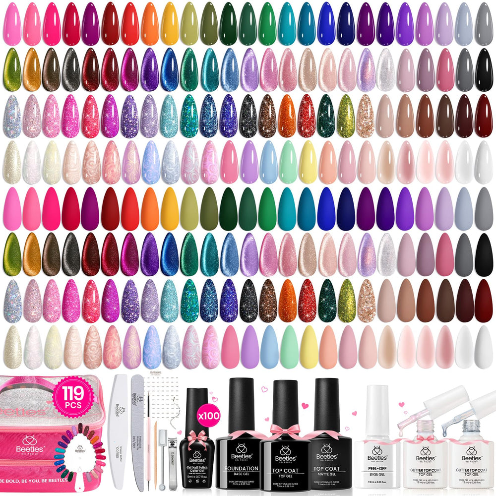 Beetles Gel Polish ensemble 100 couleurs pour créativité variée et durable.