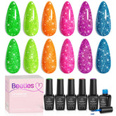 Beetles Gel Pailleté Rose : fini brillant et festif pour ongles durables.