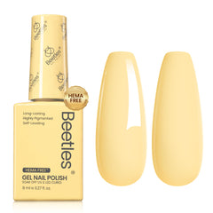 Beetles Butter Time, bouteille jaune pastel 8 ml, pour une manucure durable.