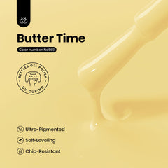 Beetles Butter Time, teinte jaune pastel Na569 visible sur l'échantillon.