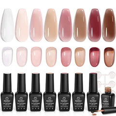 Beetles Jelly Gel: ensemble de huit teintes translucides pour ongles à domicile