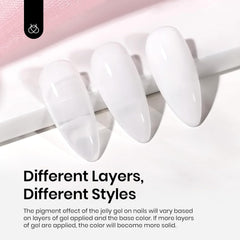Beetles Vernis Gel Lait Blanc, texture jelly translucide pour finition naturelle.