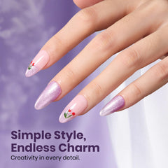 Effet dégradé lilas avec vernis gel Beetles pour un look moderne.