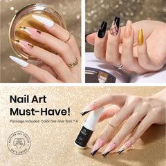 Beetles Vernis Gel Noir: tracés nets pour decor elegant et contemporain.