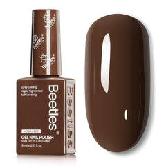 Beetles vernis gel marron foncé en bouteille, couleur durable.