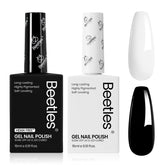 Beetles Gel Polish Monochrome – bouteille noir et blanc avec brillance durable.