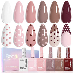 Beetles Vernis Gel neutre: ensemble 6 couleurs naturelles pour tous les looks.