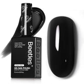 Beetles Audrey noir flacon gel noir pour une manucure élégante.