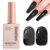 Beetles vernis gel noir jelly, flacon 15 ml, rendu translucide personnalisable.