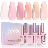 Beetles Vernis Gel Nude Rose – ensemble de 6 teintes, élégant et durable.
