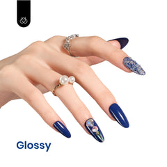 Beetles Gel Polish Bleu Nuit Profond, cure rapide sous lampe LED, résultat pro.