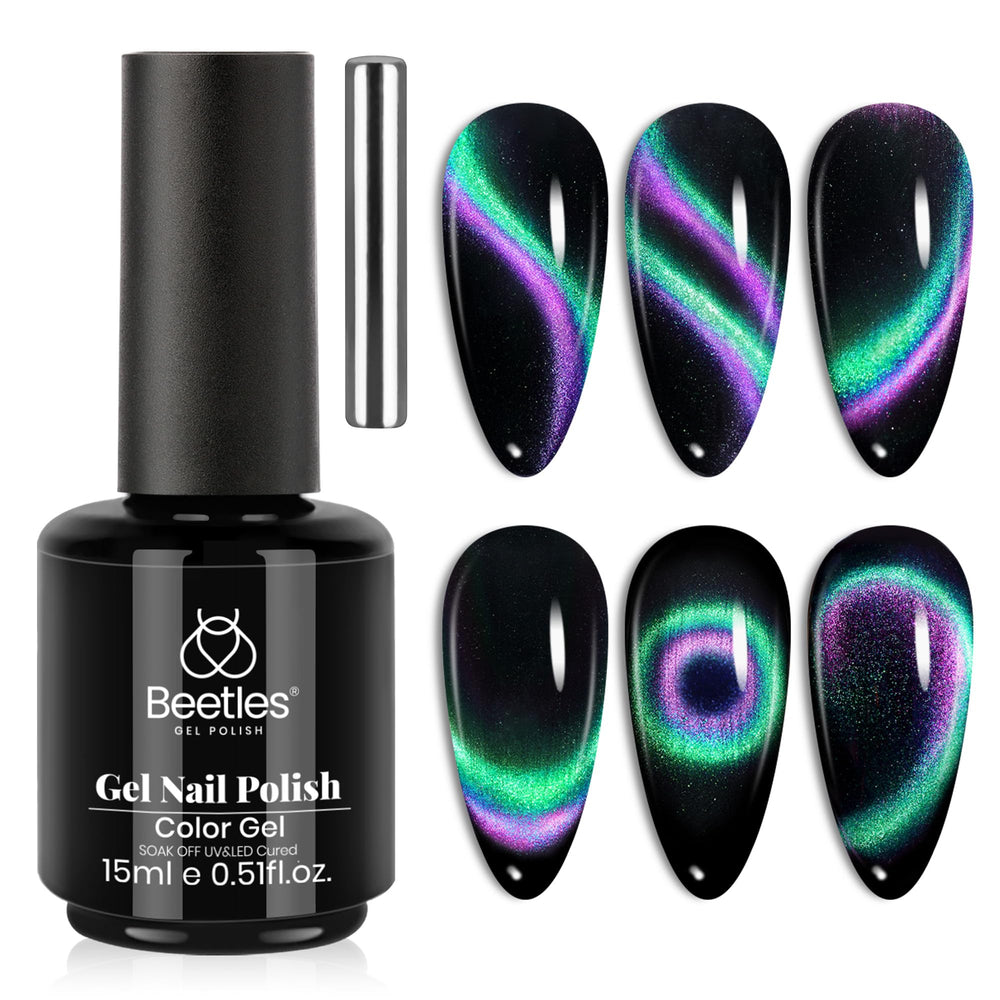 Beetles Vernis Gel oeil-chat Galaxie scintillante pour un effet cosmique.