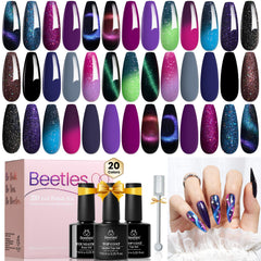 Beetles vernis gel œil-de-chat ensemble 24 pièces 20 couleurs éclatantes