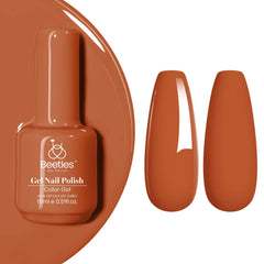 Beetles Vernis Gel Orange Foncé – flacon 15 ml prêt pour votre manucure et teste de couleur