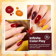Beetles vernis gel orange pailleté apporte des accents festifs et étincelants.