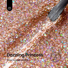 Beetles Gel Vernis paillettes rose-or brillance glamour pour vos ongles.