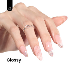 Beetles Gel Vernis paillettes princesse rose-or – cadeau idéal pour elle.