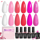 Beetles Gel Polish rose clair, manucure légère et lumineuse.