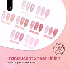 Beetles vernis gel rose nude, couches pour intensifier la couleur.