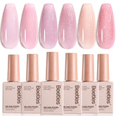 Beetles Vernis Gel Rose Paillettes: bouteilles assorties pour une manucure durable.