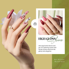 Beetles vernis gel rouge éclatant pour des ongles festifs.